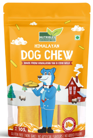  Nutribles Himalayan Turmeric Dog Chew | Real Turmeric in Yak & Cow Milk Cheese | 100% Natural | Vegetarian Dental Sticks for Healthy Teeth & Gums | Dental Chewsticks